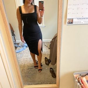 Hello molly Leave The Light On Midi Dress Black - Large